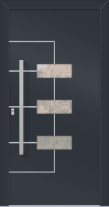 Jarmila as - jednostronna nakładka; farba - ral7026; aplikacje - stal nierdzewna; przeszklenie - altdeutsch; pochwyt - md83k; rozeta - re02hp