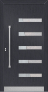 Mariana as - jednostronna nakładka; farba - re701605; ramka - stal nierdzewna; pochwyt - md51k; rozeta - re02hp; listwa przypodłogowa (kopniak)