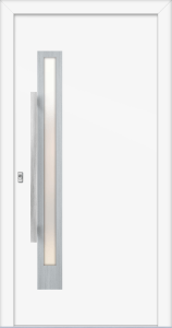 Renata as - jednostronna nakładka; farba - ral9016; ramka - stal nierdzewna; przeszklenie - mleczne; pochwyt - md15k; rozeta - re02hp