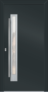 Renata as - jednostronna nakładka; farba - ral7016; ramka - stal nierdzewna; przeszklenie - kora; pochwyt - md04k; rozeta - re02hp