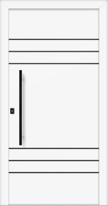 Sarah as - jednostronna nakładka; farba - ral9016; aplikacje - czarna; pochwyt - mdb02k; rozeta - rebr6