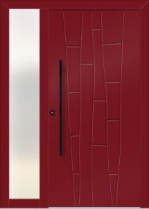 Josette ad - jednostronna nakładka; farba - ral3004; ramka - ; pochwyt - mdb03k; rozeta - rebr2; naświetle boczne