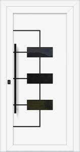Jarmila eg - farba ral9016; aplikacje - czarna; przeszklenie - stopsol szary; pochwyt - mdb03k; rozeta - rebr6