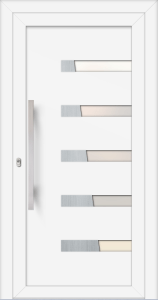 Mariana eg - farba ral9016; ramka - stal nierdzewna; przeszklenie - mleczne; pochwyt - md38k; rozeta - re03op