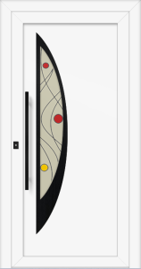 Regina eg - farba ral9016; ramka - czarny; przeszklenie - finesa 2; pochwyt - mdb02k; rozeta - rebr2